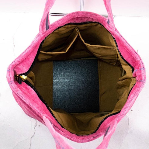 バッグ 横浜ナナ 湘南ナナ  NANA トートポケットバッグ バンザイネコ柄 ピンクグレーライン nn-ttp9-A